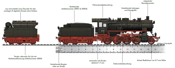 Busch 30001 TT Dampflok BR 56 163 Preußische G8.3 Drei-Zylinder