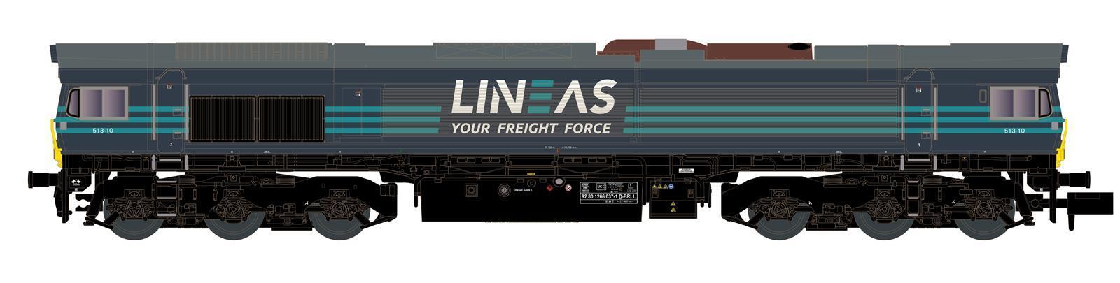Kato K10838S N Diesellok Class 66 LINEAS - Sound Version