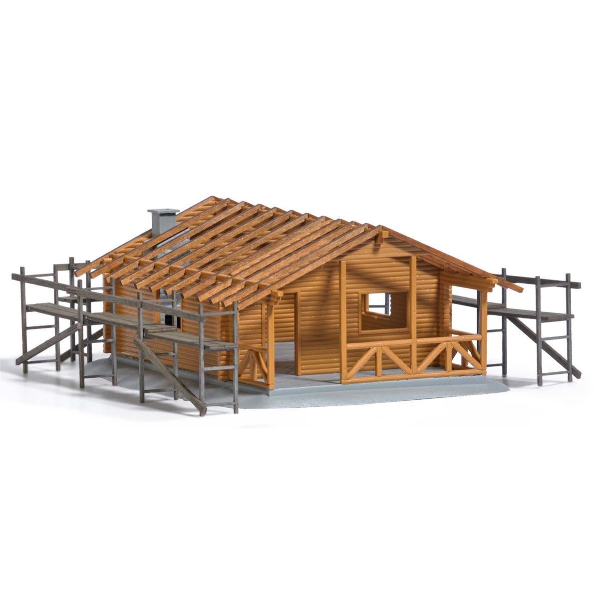 Busch 1855 H0 Blockhütte im Bau