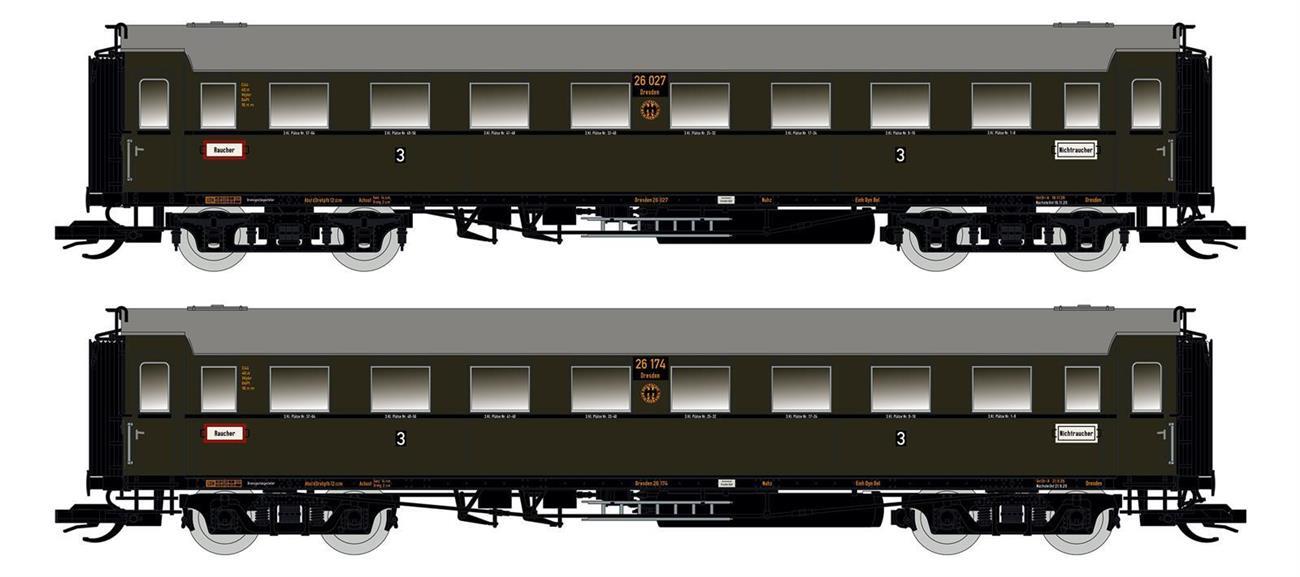 Saxonia 120177 TT 2er Set Personenwagen C4Ü Sa 07, DRG Ep.II