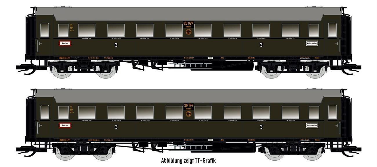 Saxonia 87177 H0 2er Set Personenwagen 2.Klasse C4Ü Sa 07 DRG