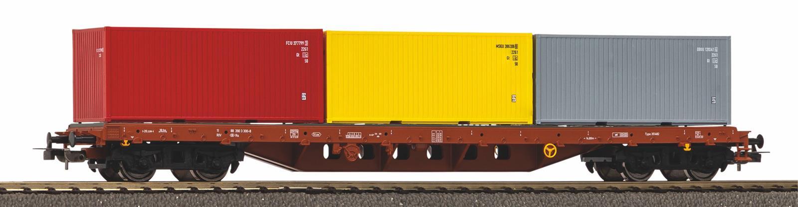Piko 24539 H0 Containertragwagen SNCB V beladen mit 3 Containern