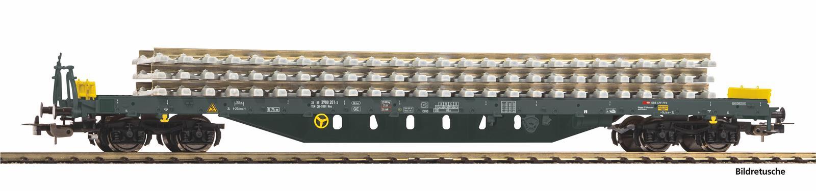 Piko 24547 H0 Flachwagen Bauzug CH-SBB beladen mit Betonschwellenstapel