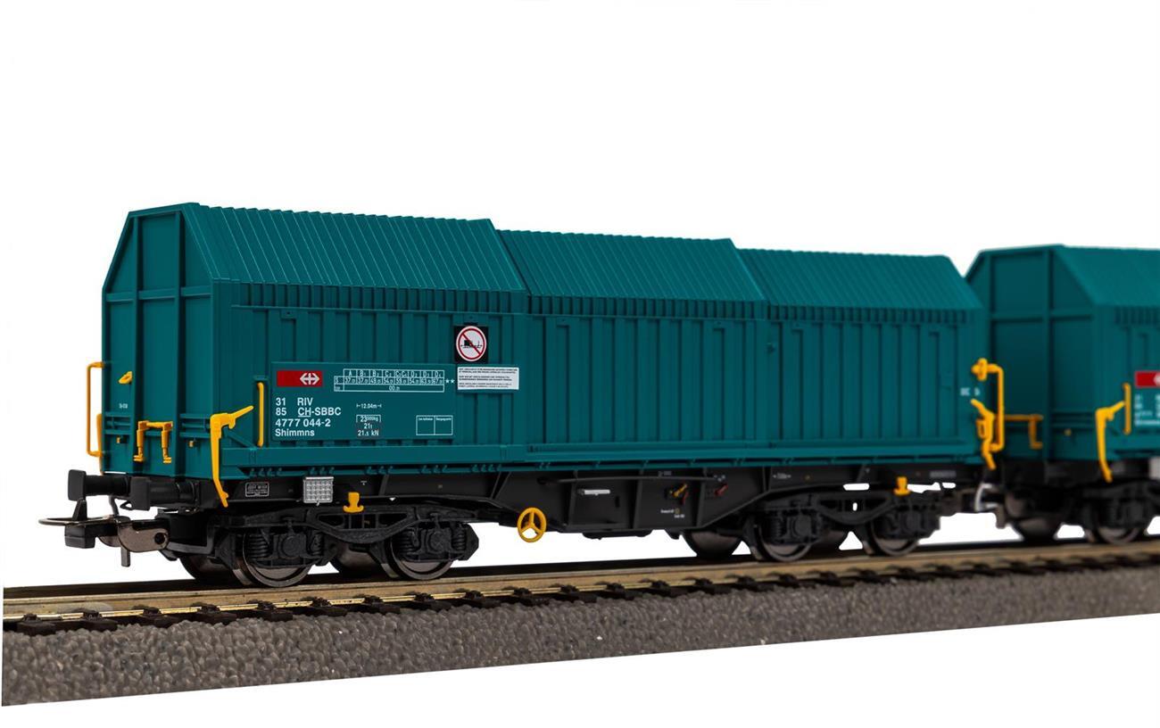 Piko 28304 H0 2er Set Teleskophaubenwagen mit Y-Drehgestellen CH-SBB C