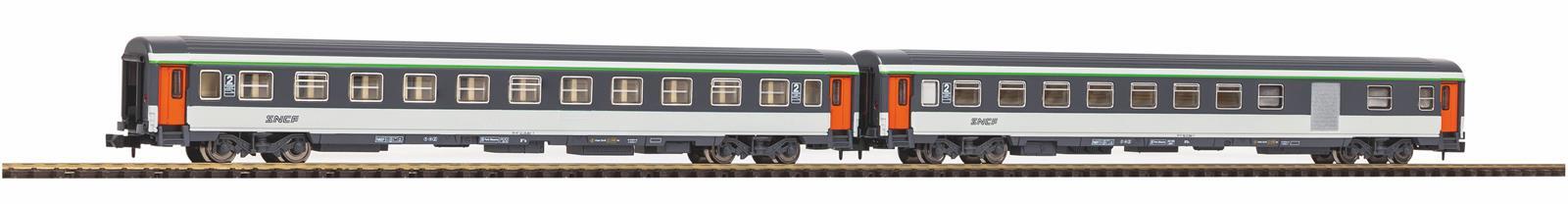 Piko 94506 N 2er Set Abteilwagen 2 Klasse + 2 Klasse Gepäckabteilwagen SNCF IV/V