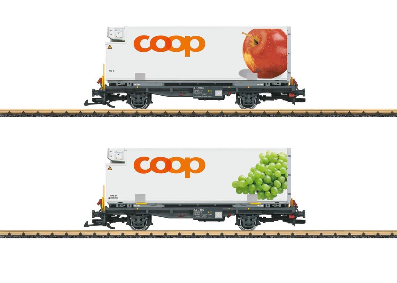 LGB L45887 G Containerwagen Set COOP RhB