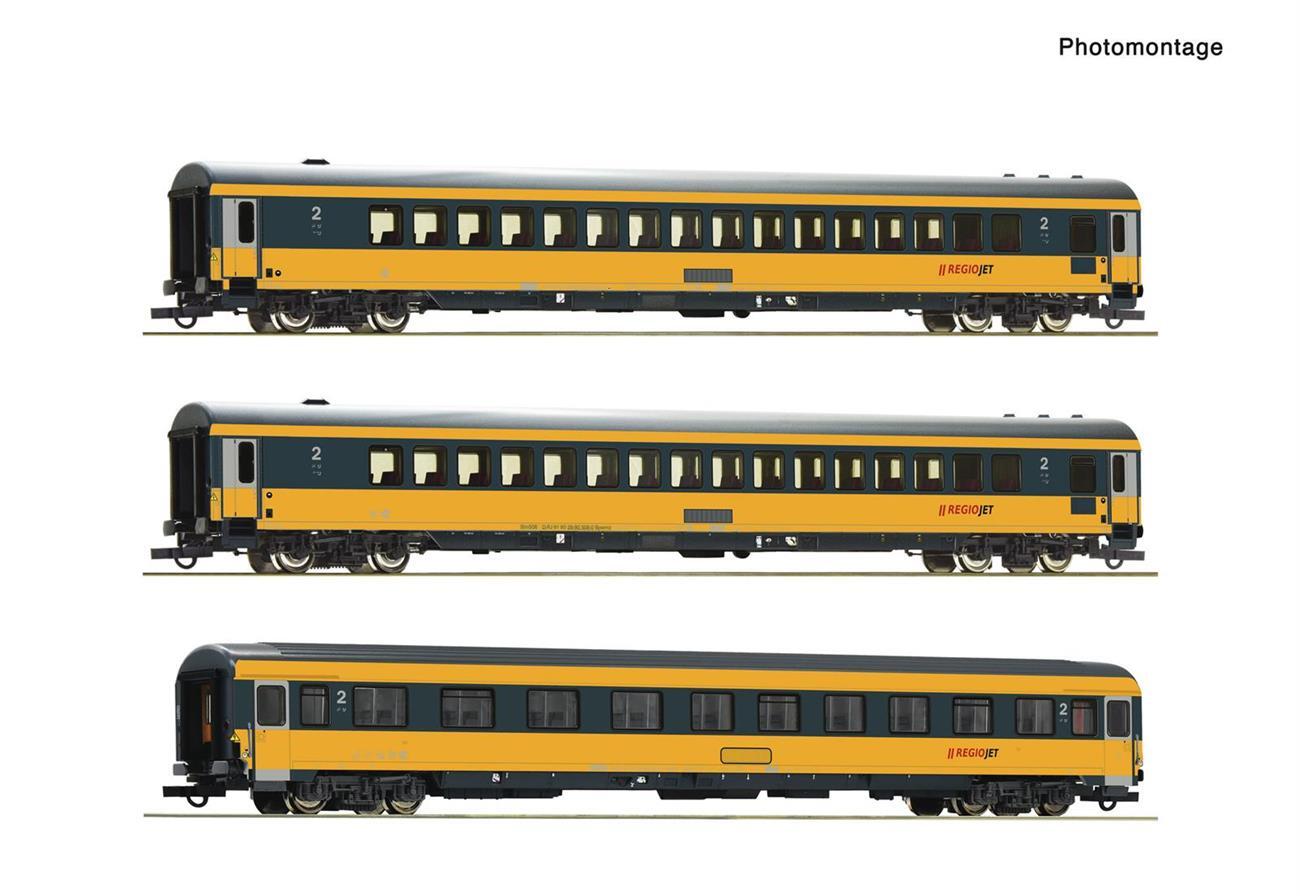 Roco 6200082 H0 3-teiliger Set: Reisezugwagen Regiojet