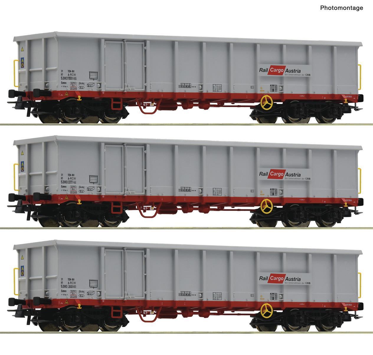 Roco 6600121 H0 3-teiliger Set: Offene Güterwagen ÖBB