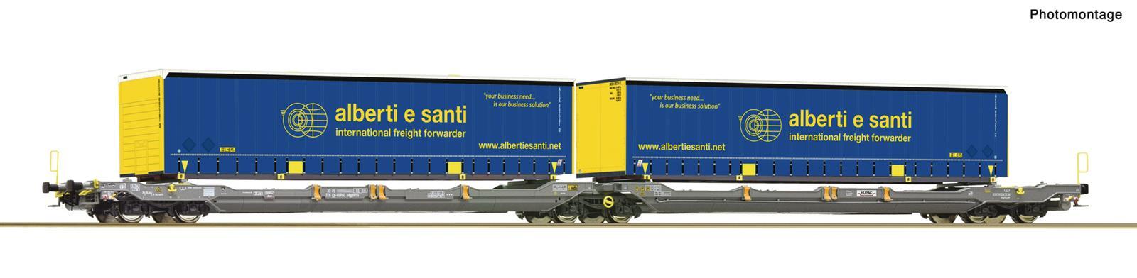 Roco 6600137 H0 Doppeltaschen-Gelenkwagen T3000e Hupac