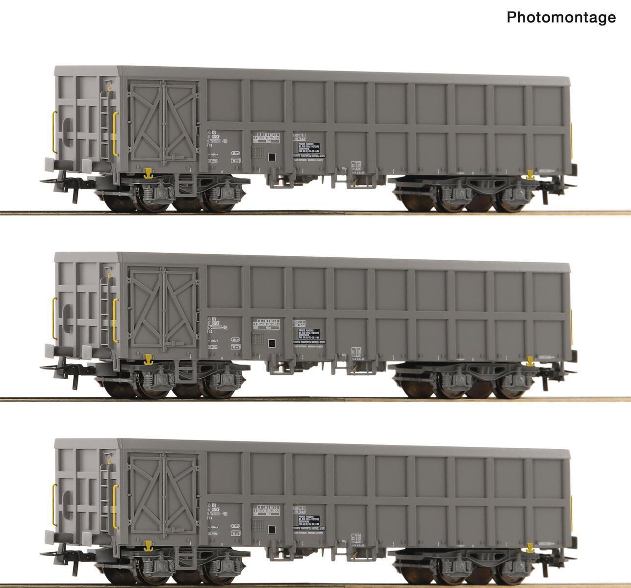 Roco 6600203 H0 3-teiliger Set: Offene Güterwagen SNCF