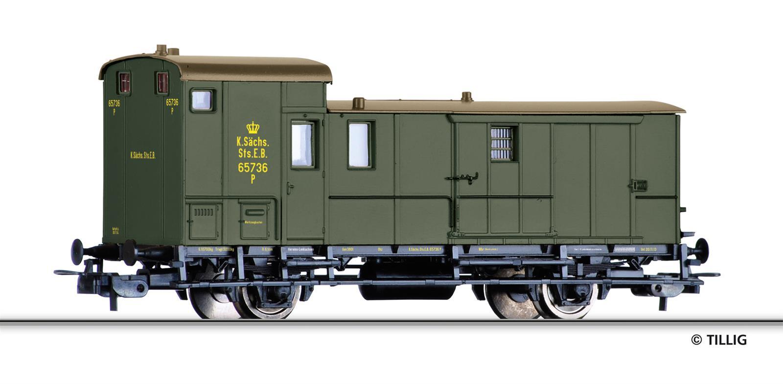 Tillig 77064 H0 Güterzugpackwagen der K.Sächs.Sts.E.B., Ep. I