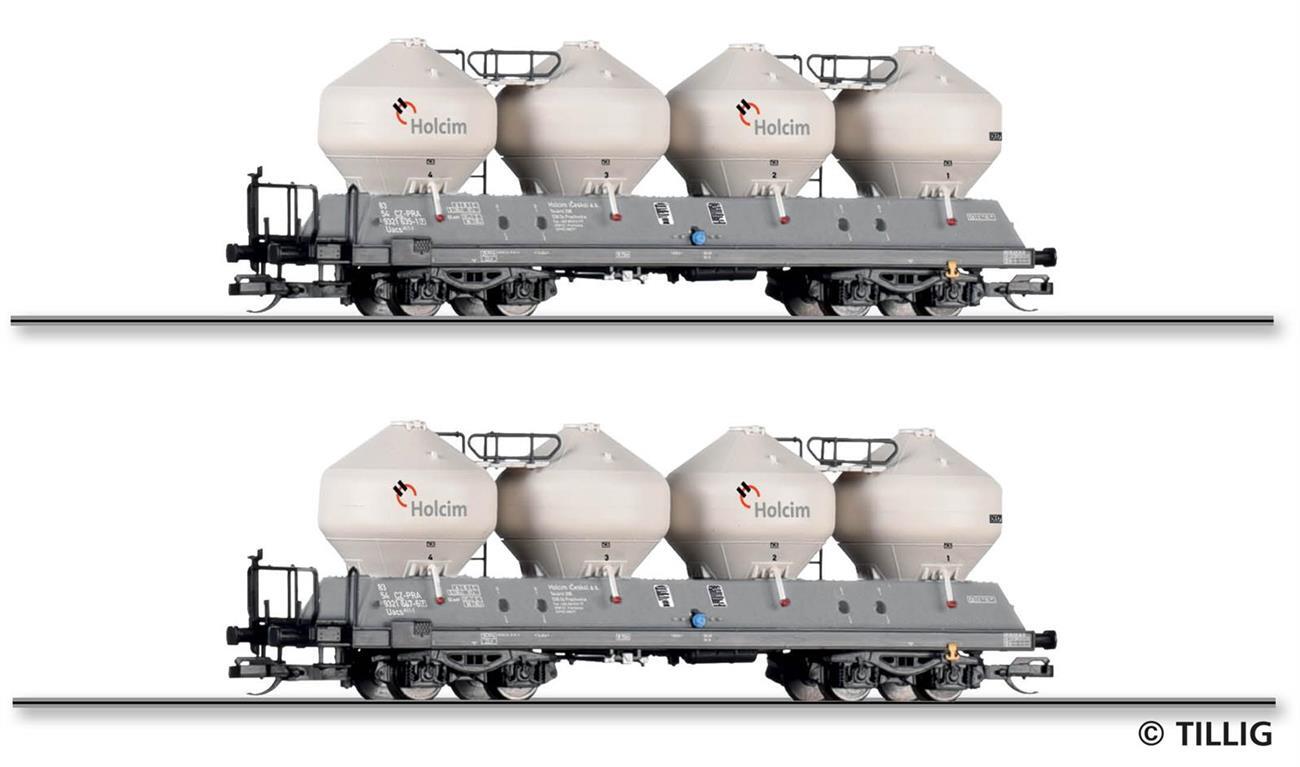 Tillig 01118 TT Güterwagenset der Holcim (?esko) a.s