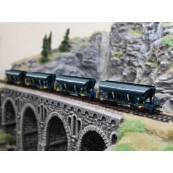 Tillig 01094 TT Güterzugset Sandtransport der Enercon GmbH, bestehend aus einer Elektrolokomotive BR 193 und vier Selbstentladewagen Faccns