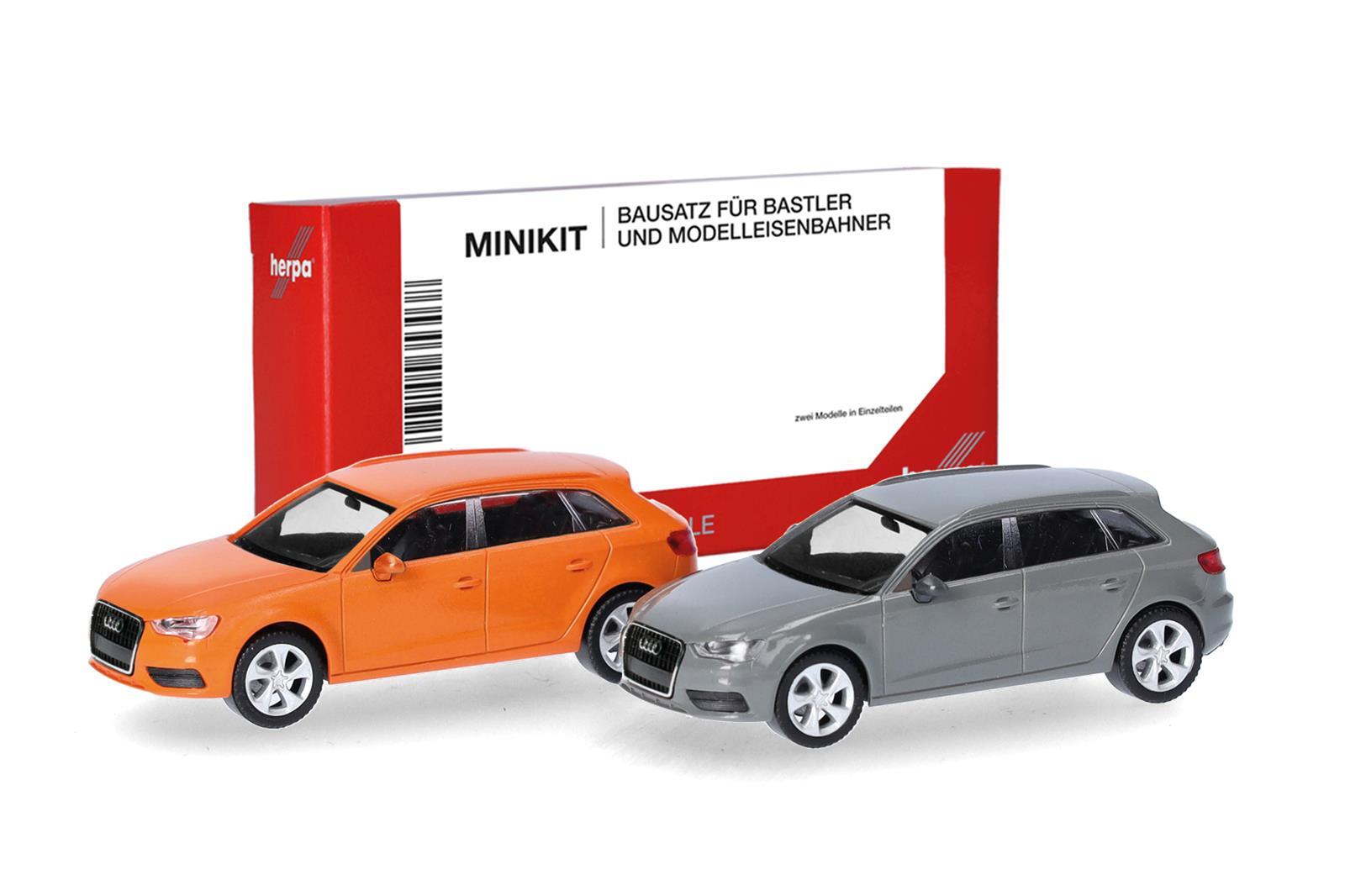 Herpa 014090 MiKit Audi A3 (2012) 2 Stück