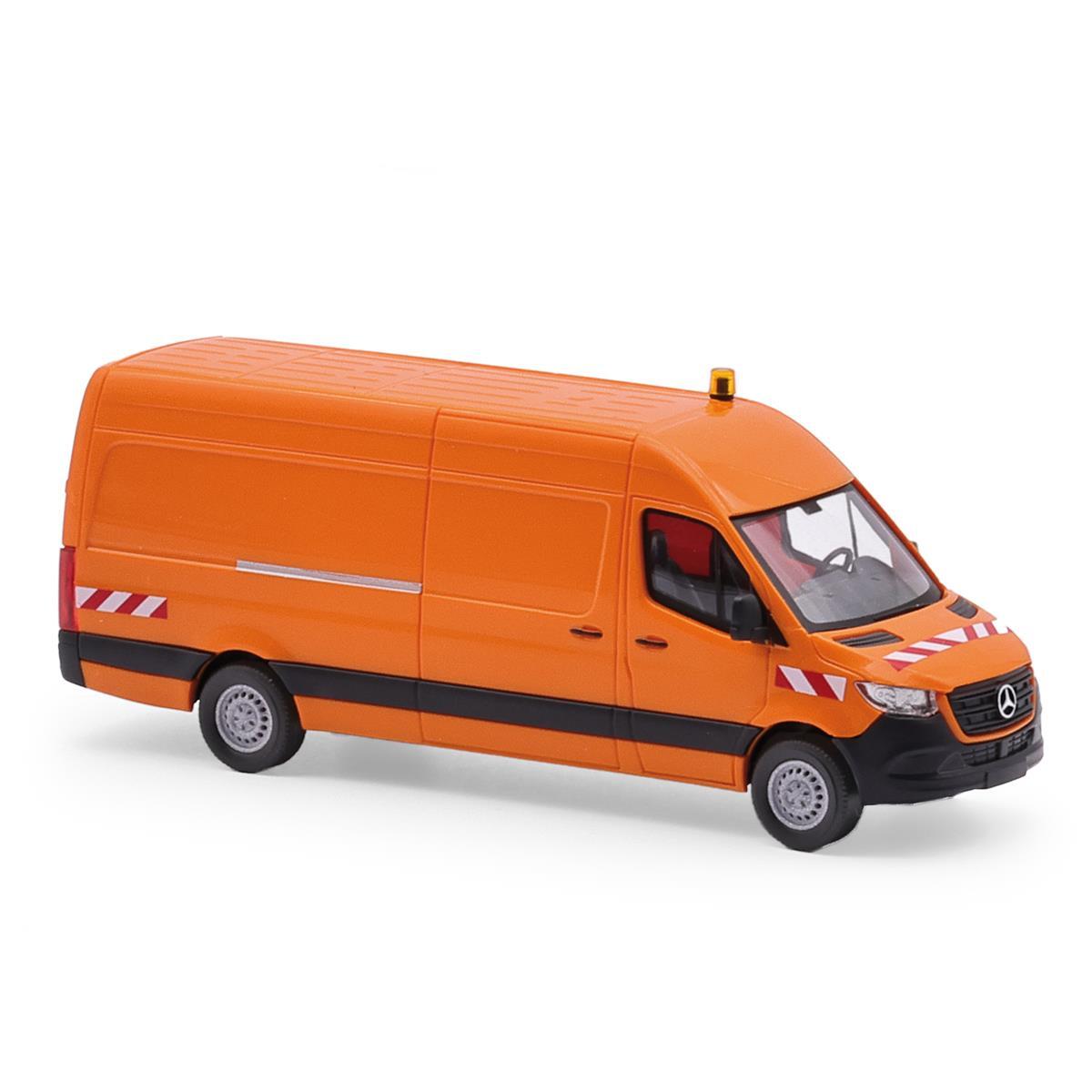 Busch 52636 H0 MB Sprinter langer Radst.,Verkehrsorange