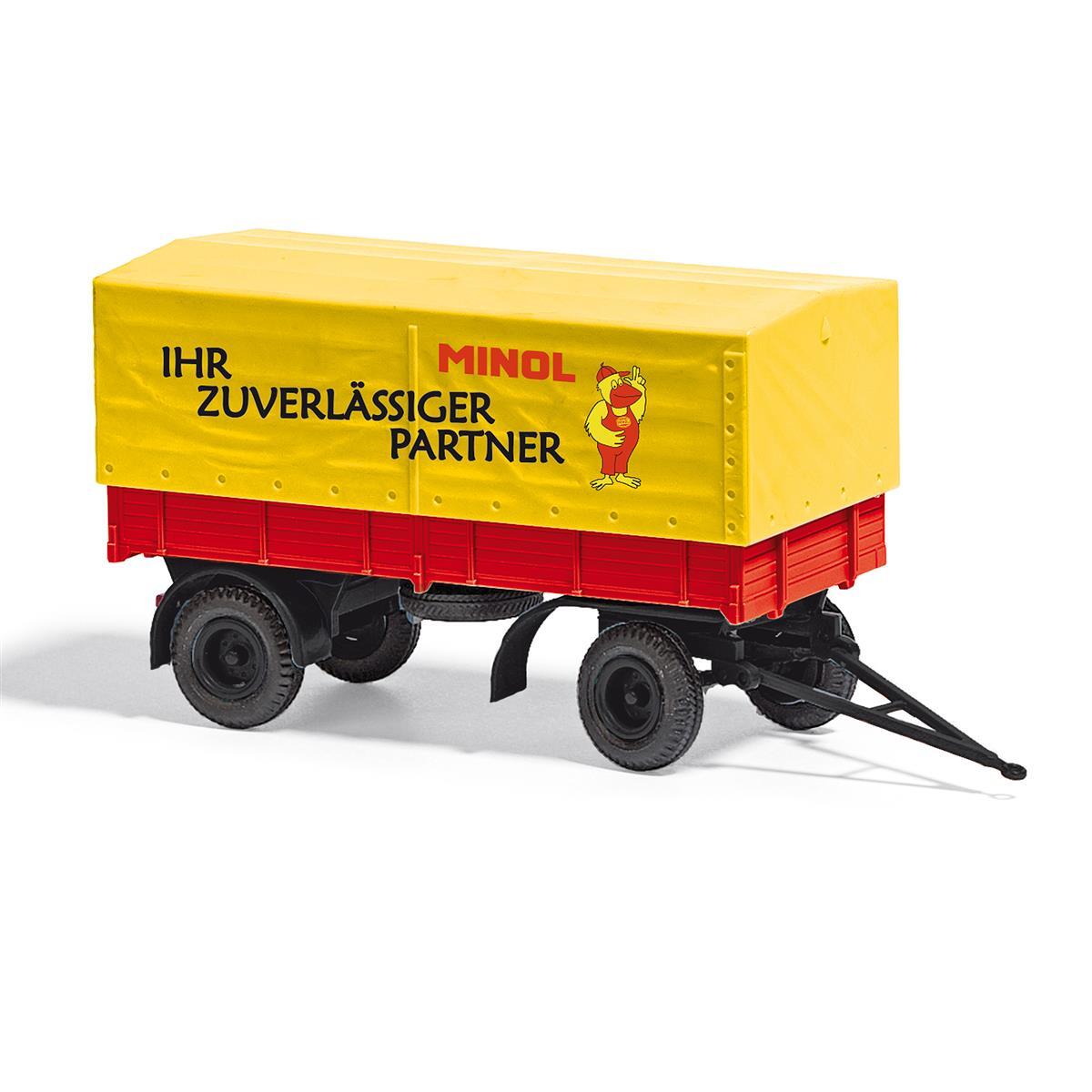 Busch 53358 H0 IFA HL 80 Anhänger/Plane, Minol