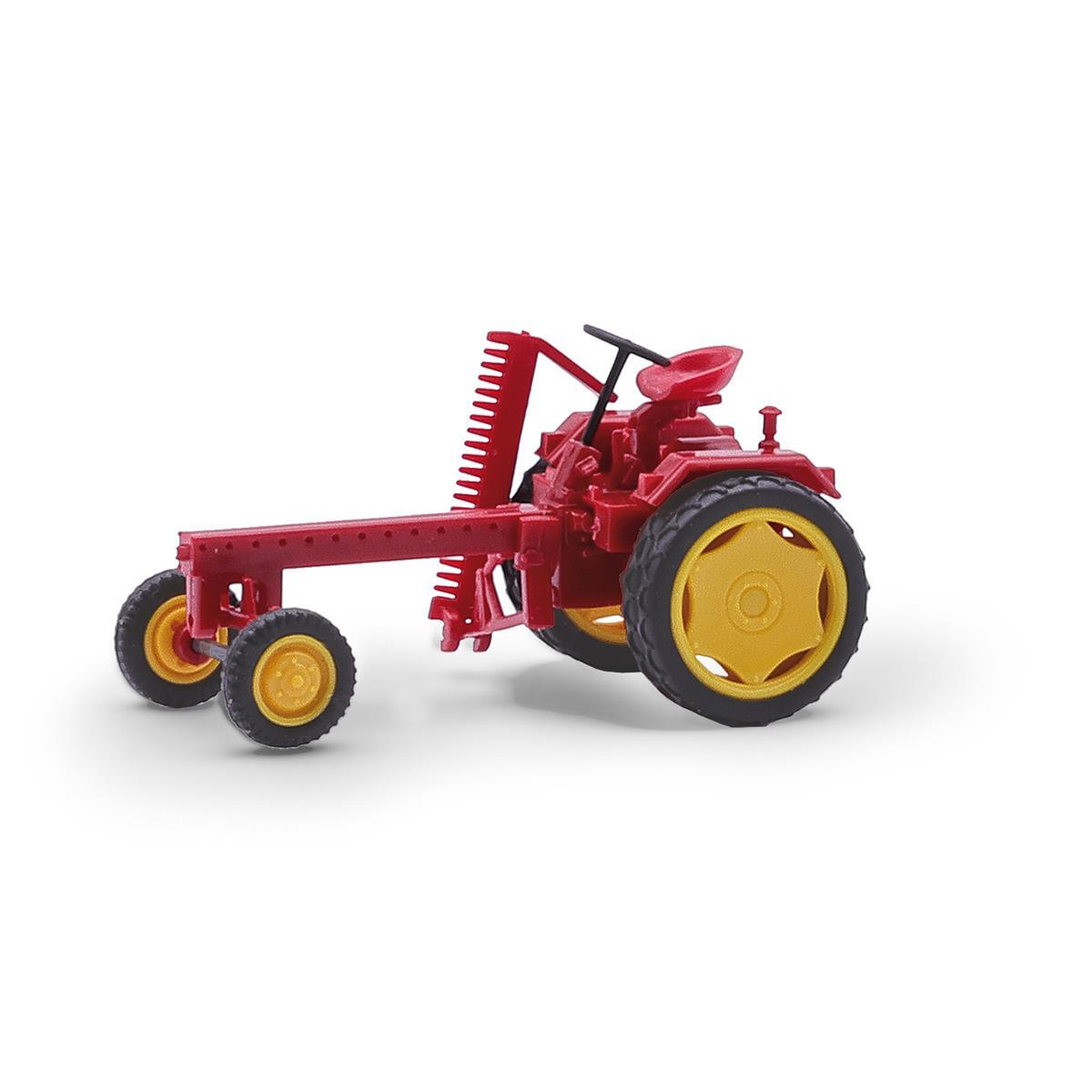 Busch 210005300 H0 MH: Traktor RS09 Mähbalken u. Zwillingsb