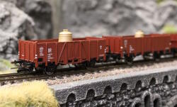 Hädl 115514-01 3-er Set Offene Güterwagen mit...