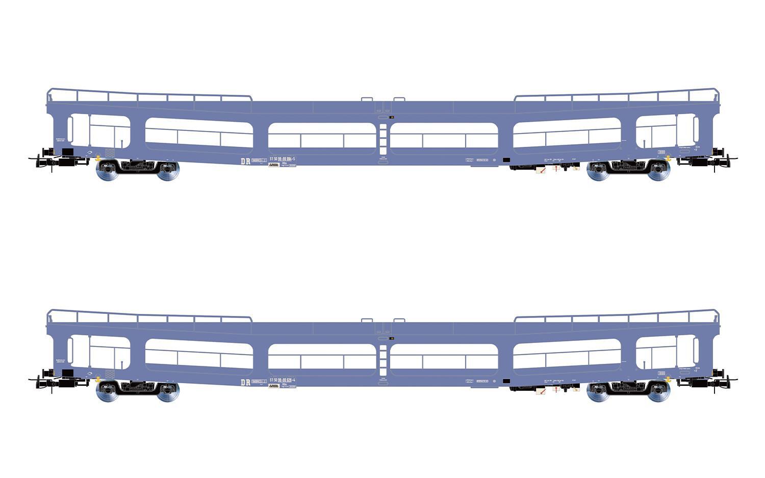 Rivarossi HR4421 H0 2-tlg. Set Autotransportwagen DDm916 DR