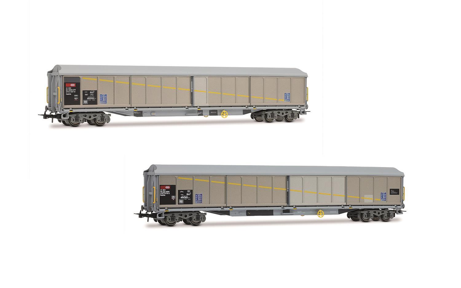 Rivarossi HR6650 H0 2-tlg. Set 4-achs. Schiebewandwagen der SBB
