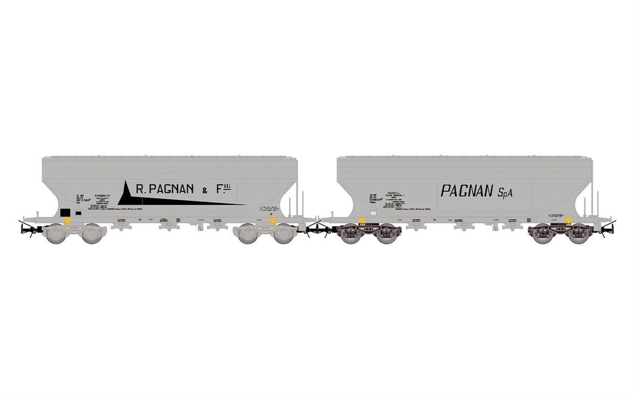 Rivarossi HR6678 H0 2-tlg. Set Getreidesilowagen der Bauart Uas, „Pagnan“der FS
