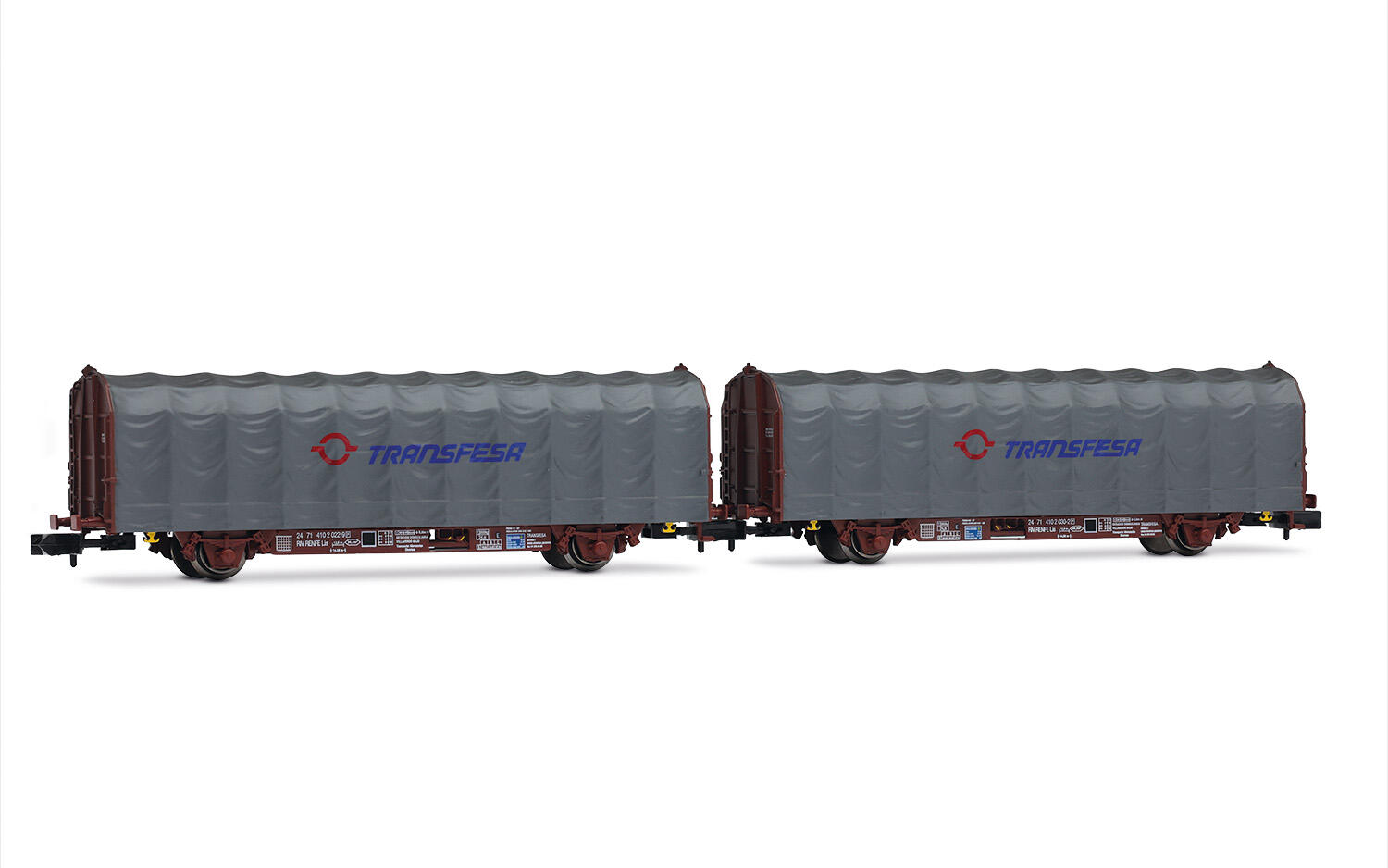 Arnold HN6711 N  2-tlg. Set 2-Achs Schiebeplanenwagen, Typ Lis RENFE
