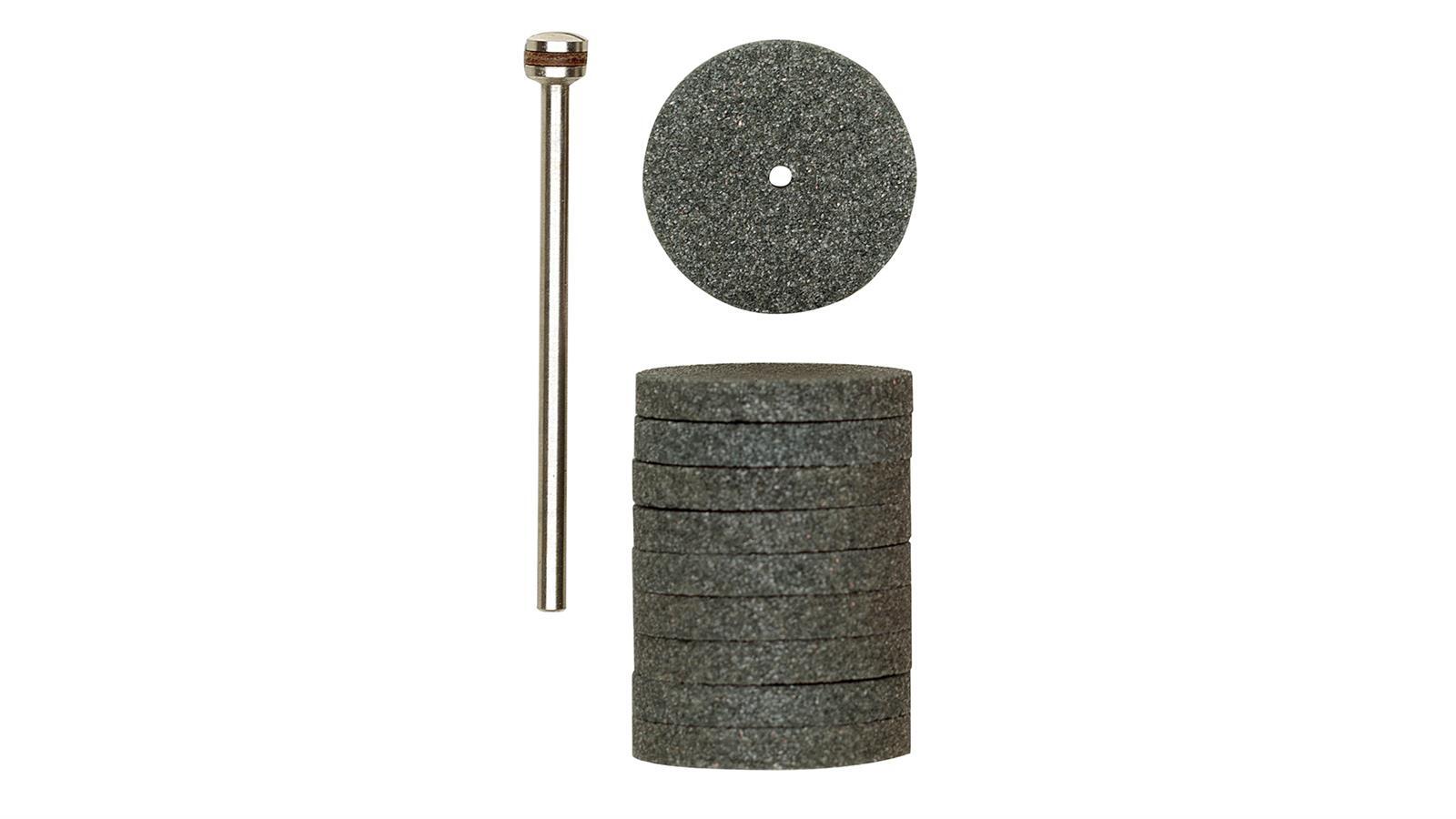 Proxxon 4528304  Silicium-Karbid-Schleifscheiben, Ø 22 mm, 10 Stück mit Träger