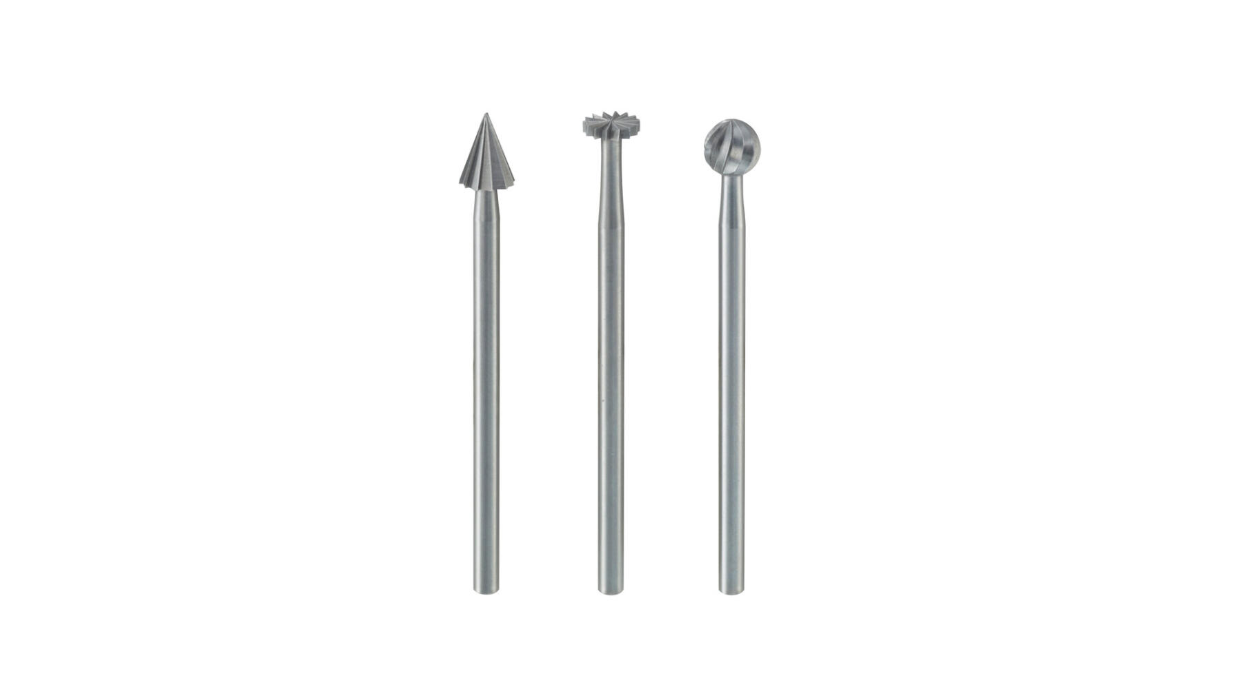 Proxxon 4528720  Feinfräsersatz (Wolfram-Vanadiumstahl), 3-tlg. (Rad, Kugel, Kegel)