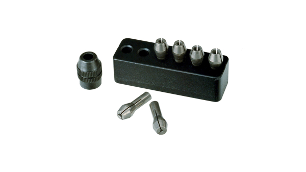 Proxxon 4528940  MICROMOT-Stahlspannzangen, 6 Stück von 1 bis 3,2 mm, mit Halter