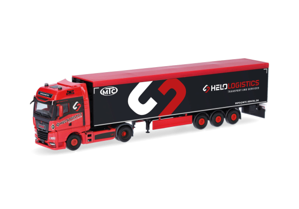 Herpa 319324 MAN TGX GX Schubboden-Sattelzug "Helo-Logistik"