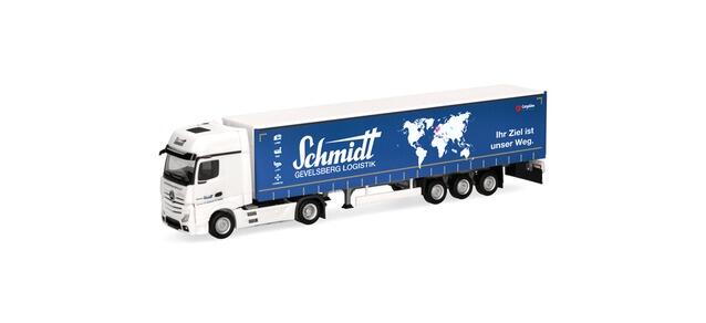 Herpa 319362 Mercedes-Benz Actros Bigspace Gardinenplanen-Sattelzug "Schmidt Gevelsberg"