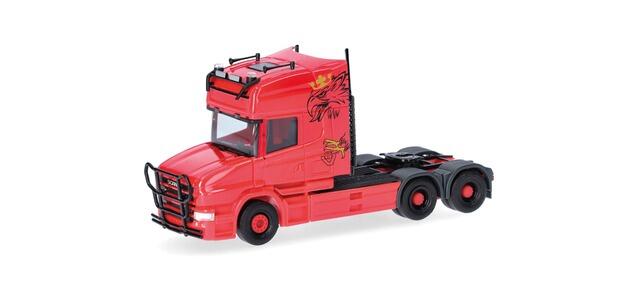 Herpa 319423 Scania Hauber 04 Topline Zugmaschine 3achs (6x4), rot