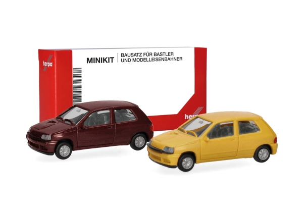 Herpa 012171-002 1:87 MiniKits Renault Clio 16V, Jaune/Rouge Etrusque