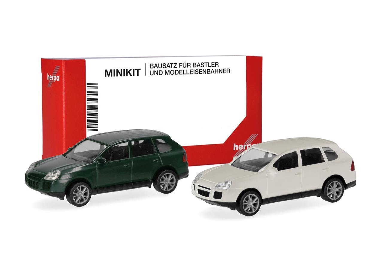 Herpa 012836-002 1:87 MiniKits Porsche Cayenne Turbo, british racing green/sandweiß