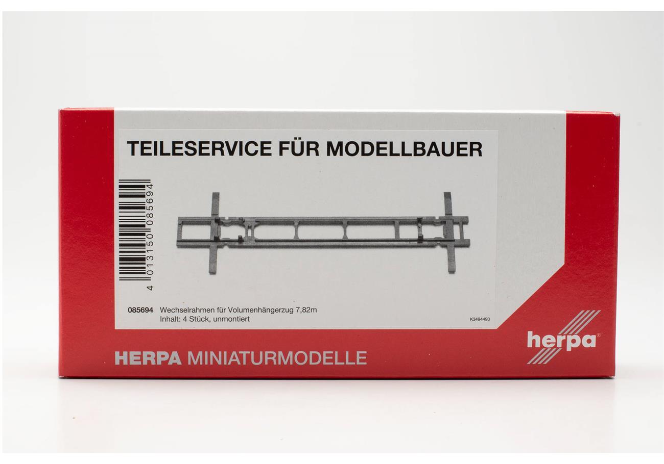 Herpa 085694 1:87 Wechselrahmen für Volumenhängerzüge 7,82m (4 Stück)
