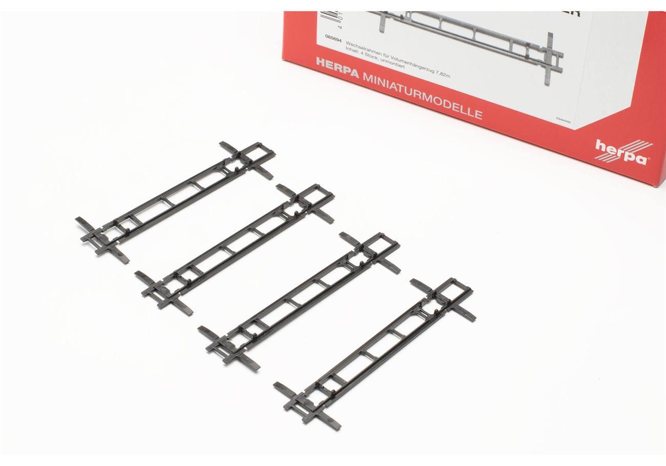 Herpa 085694 1:87 Wechselrahmen für Volumenhängerzüge 7,82m (4 Stück)