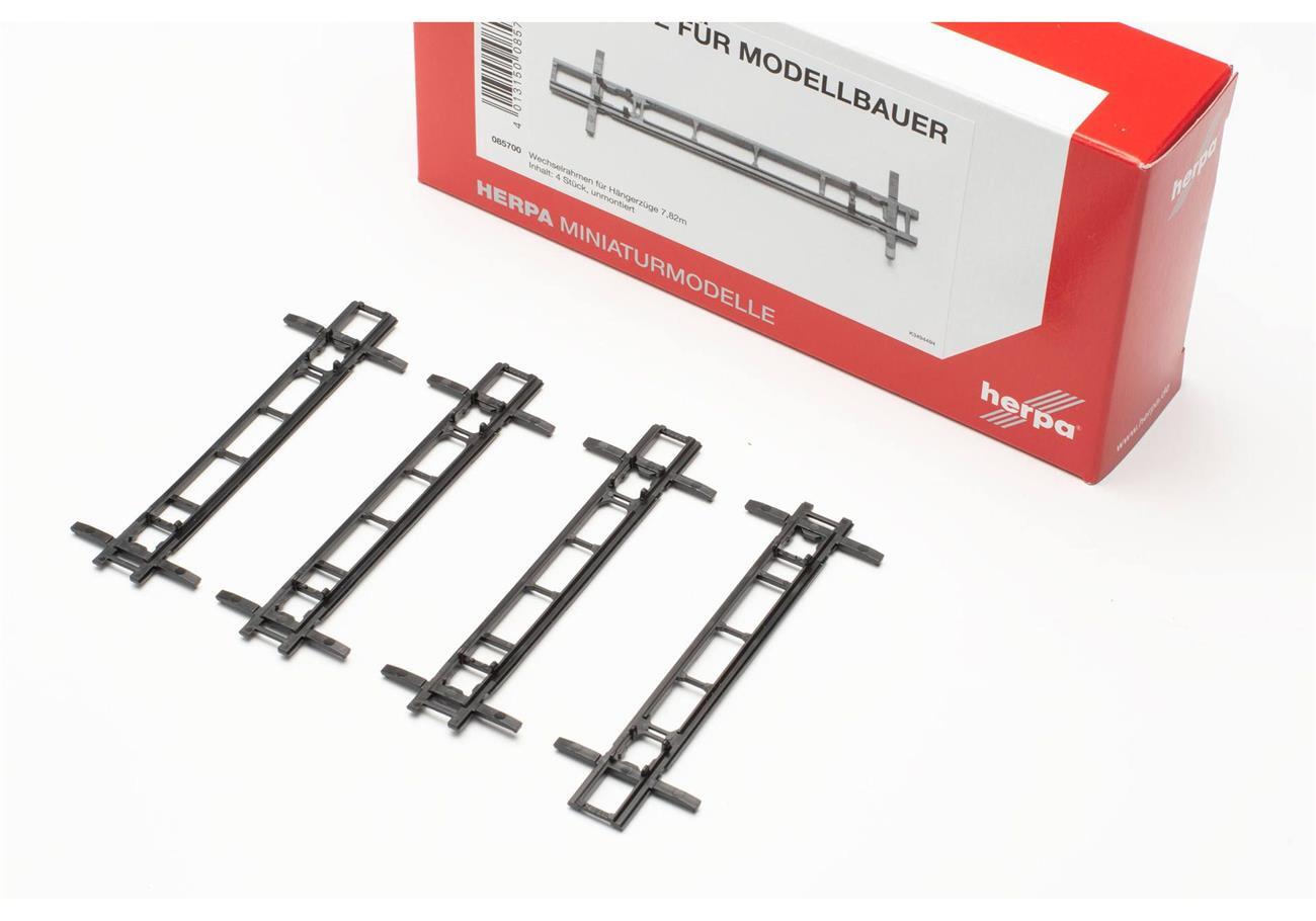 Herpa 085700 1:87 Wechselrahmen für Hängerzüge 7,82m (4 Stück)