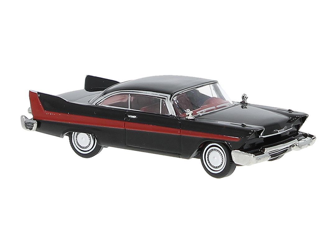 Brekina 19682 H0 Plymouth Fury, schwarz/rot
