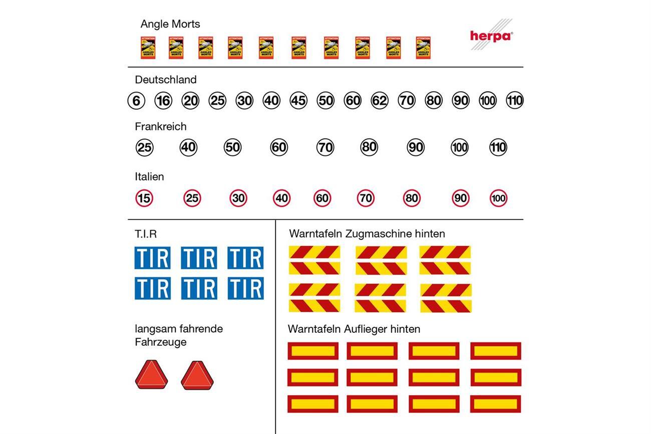 Herpa 054829  ZB Aufklebebogen m. Schildern