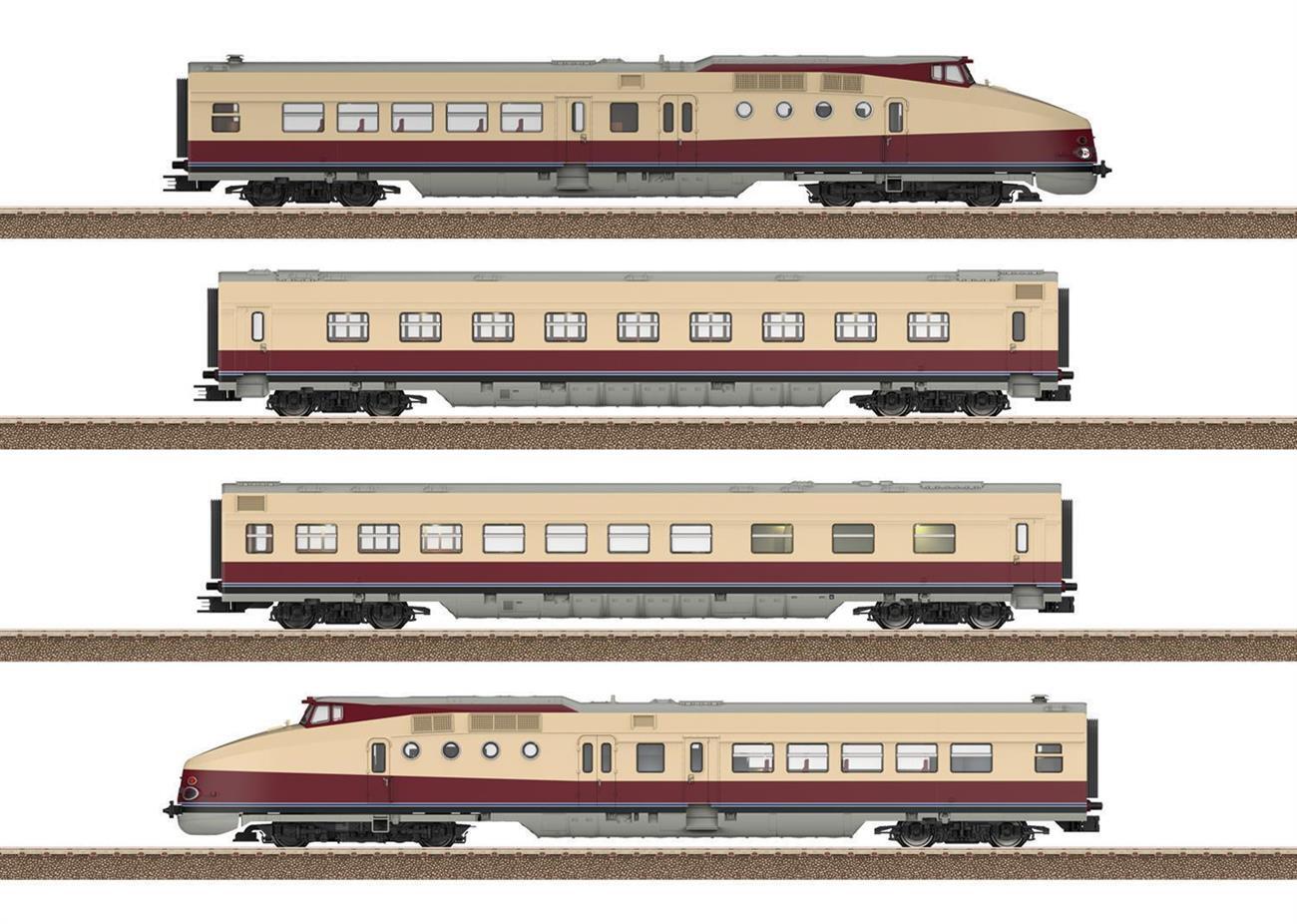 Trix T25175 4-teiliger Dieseltriebzug VT 18.16 DR - Museumszug - Sound Version - Epoche VI