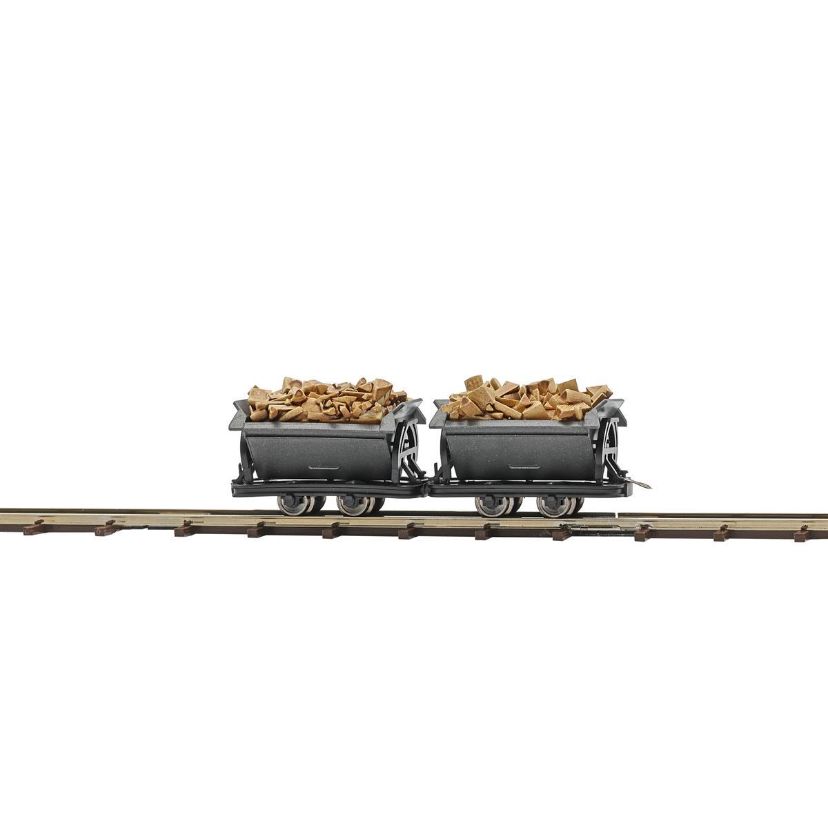 Busch 12262 H0f Zwei Loren mit Spaltholz