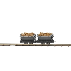 Busch 12262 H0f Zwei Loren mit Spaltholz