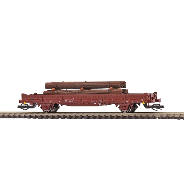Busch 31517 TT Flachwagen mit Rungen Ks [3300] Beladen mit Stahlbündel