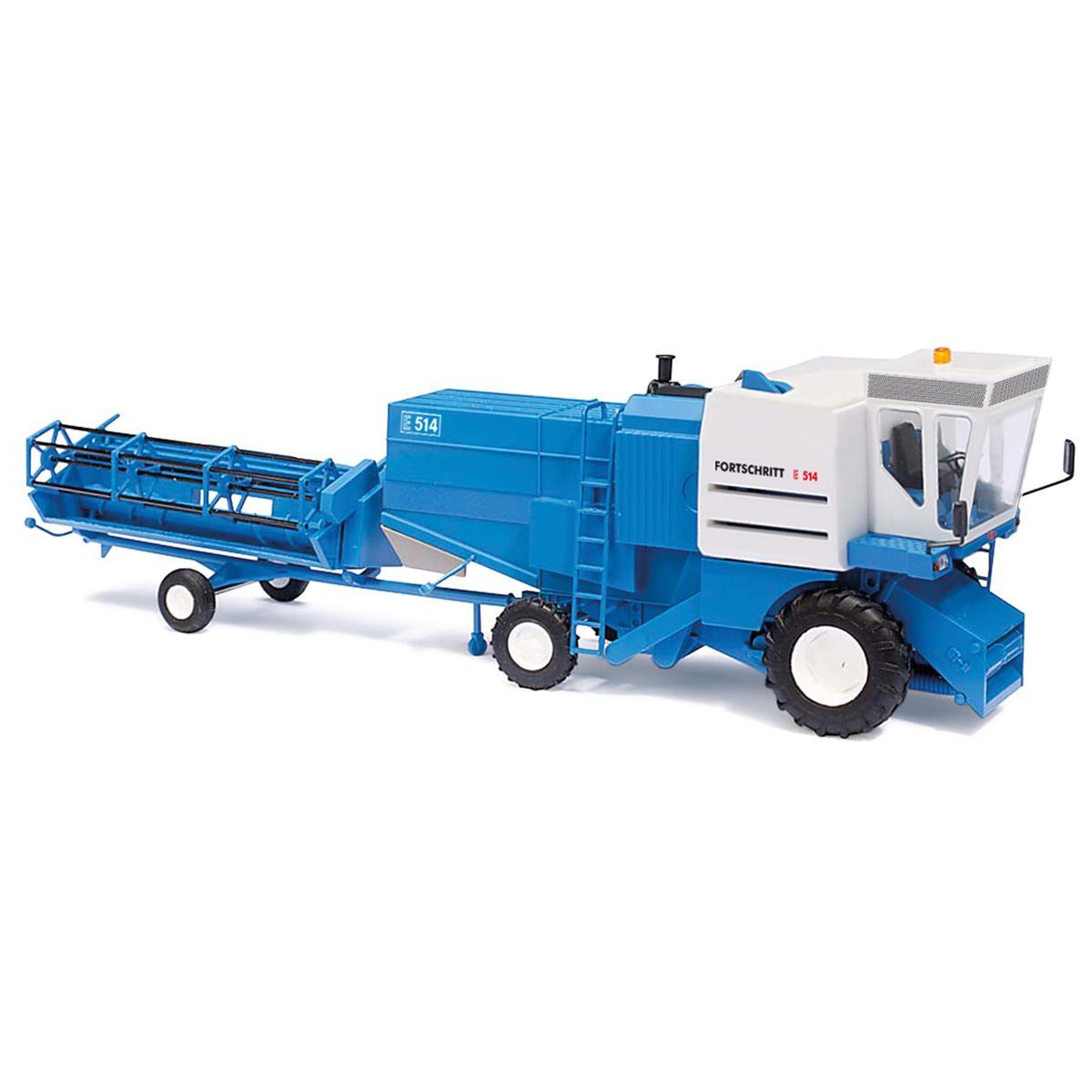 Busch 40183 H0 Mähdrescher Fortschritt E514, blau/weiß