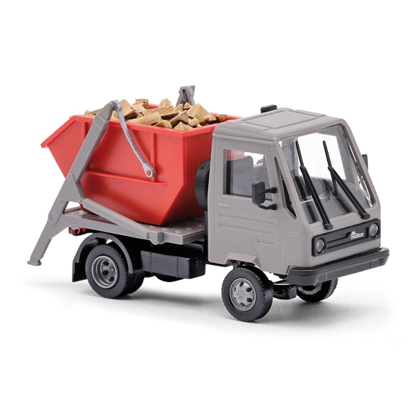 Busch 42237 H0 Multicar M26 mit Absetzkipper und Holzscheiten, Bj. 1991