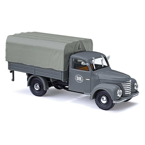 Busch 52362 H0 Framo V901/2 Pritsche/Plane Deitsche Reichsbahn Grau
