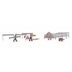 Busch 79874 H0 Action Set: Absperrungen aufstellen,...