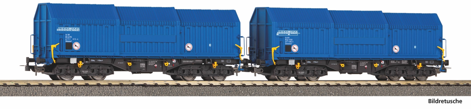 Piko 28307 H0 2er Set Teleskophaubenwagen VTG Epoche VI