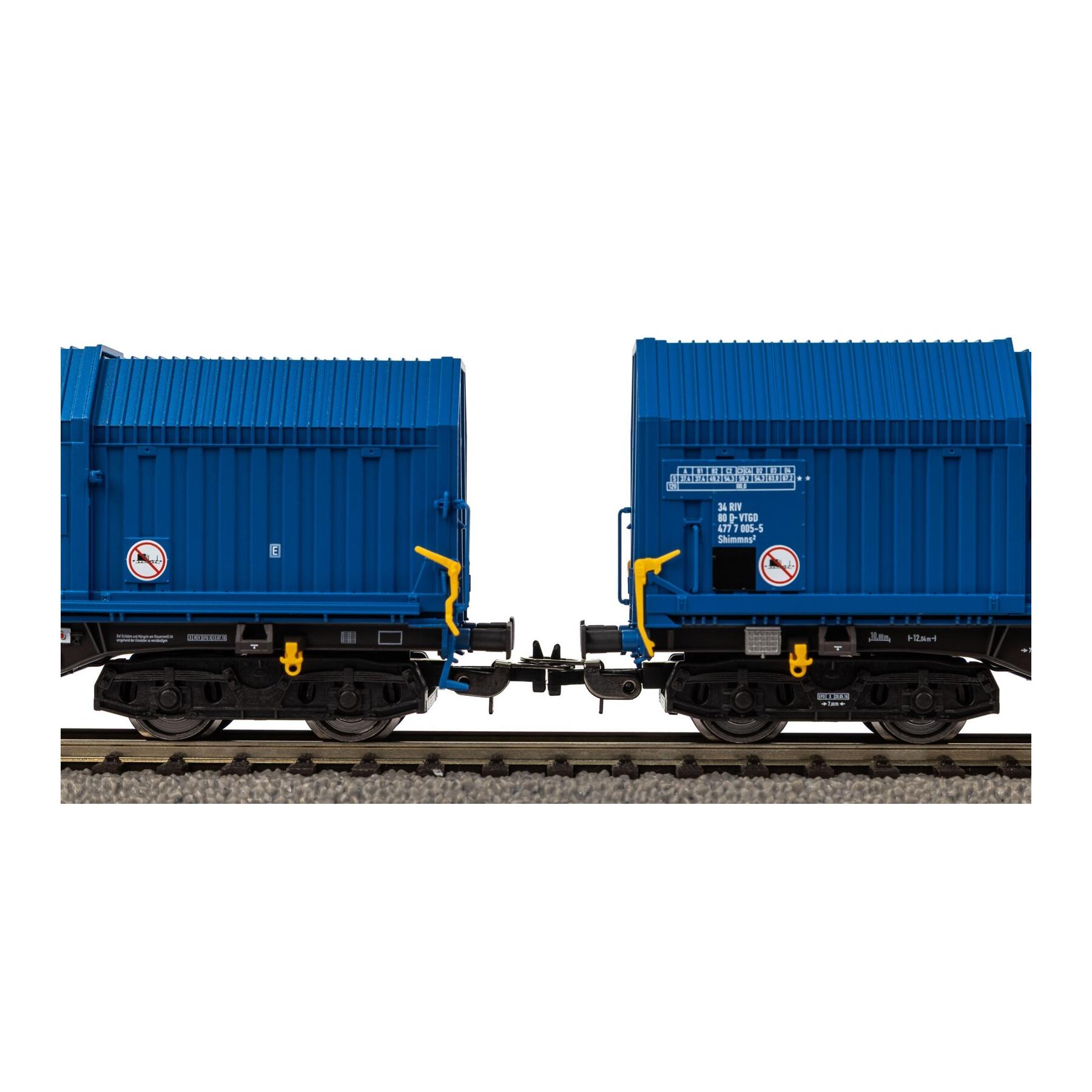 Piko 28307 H0 2er Set Teleskophaubenwagen VTG Epoche VI