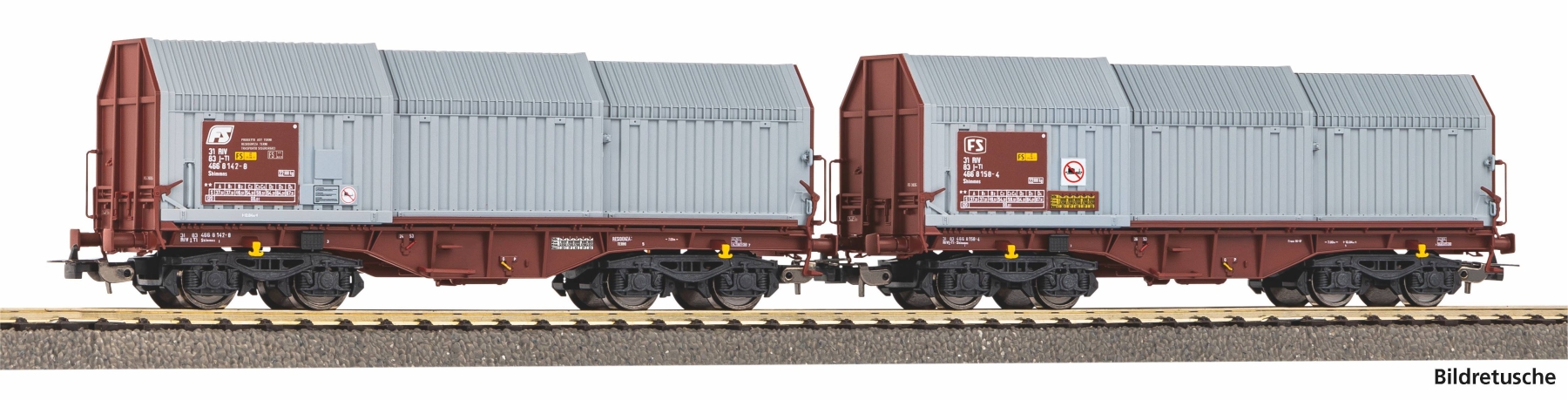 Piko 28308 H0 2er Set Teleskophaubenwagen FS Epoche IV